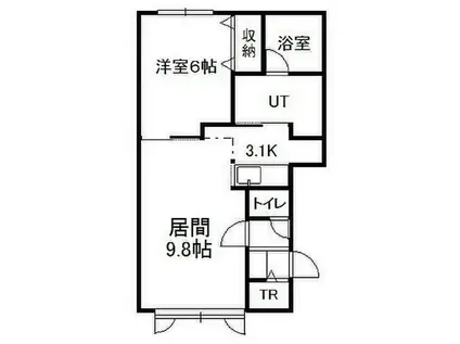 シンシアリーA(1LDK/2階)の間取り写真
