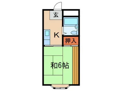 布引パークマンション(1K/2階)の間取り写真