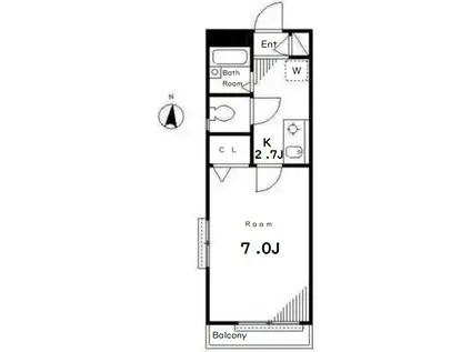 コンフォール東糀谷(1K/3階)の間取り写真