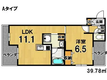 CURIOJITE OKAZAKI(1LDK/2階)の間取り写真