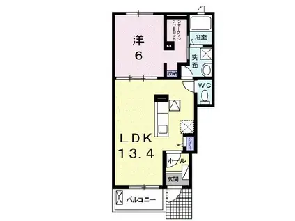グレイス III(1LDK/1階)の間取り写真