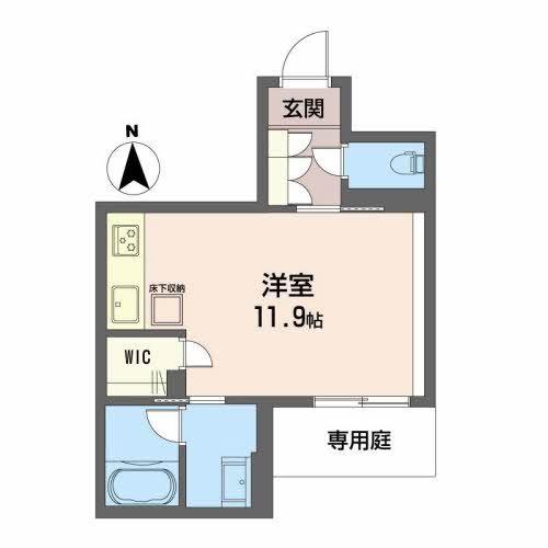 SHAMAISON新町T.H(ワンルーム/1階)の間取り写真