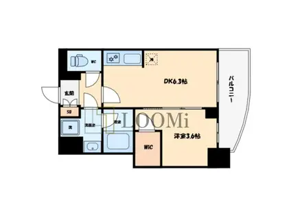 ライフフィールドなにわ本町RUELLE(1DK/9階)の間取り写真