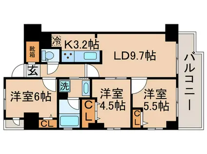 アーク金町レジデンス(3LDK/11階)の間取り写真