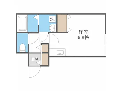 COFFRET月寒(1K/1階)の間取り写真