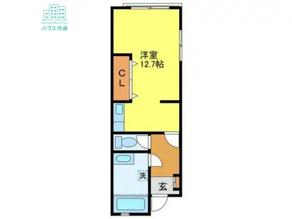 さくらハウス(ワンルーム/2階)の間取り写真