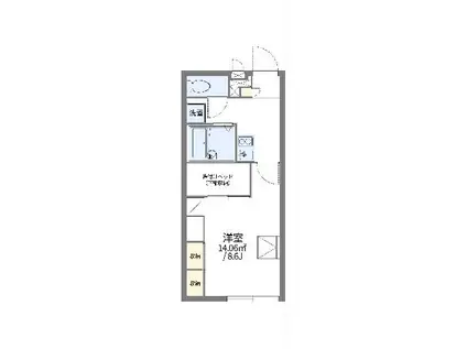 レオパレスかぐや(1K/2階)の間取り写真