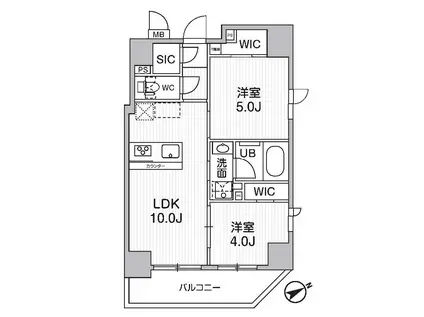 ガバナ浅草橋(2LDK/10階)の間取り写真