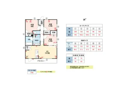 サンメゾン西鉄久留米(3LDK/12階)の間取り写真