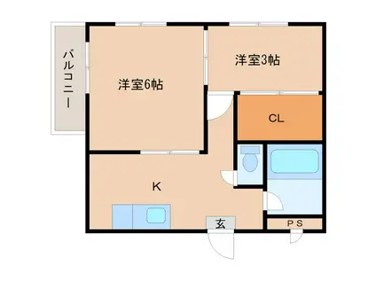 エトワール2(2DK/2階)の間取り写真