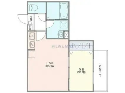 ジーメゾン衣笠栄町(1LDK/1階)の間取り写真