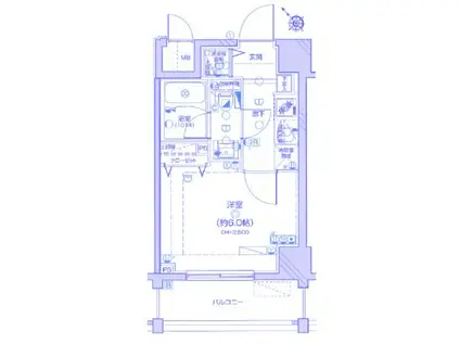 LEA横濱反町駅前(1K/4階)の間取り写真