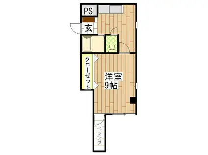 陽行マンション(1K/3階)の間取り写真
