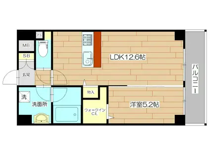 LAGO PRIMAVERA KOSOBEラーゴプリマヴェーラコソベ(1LDK/1階)の間取り写真