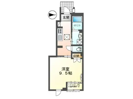 シェルル・スターテラス和合(1K/1階)の間取り写真