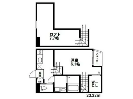 SORRISO VILLA TERRACEソリーソヴィラテラス(1SK/1階)の間取り写真