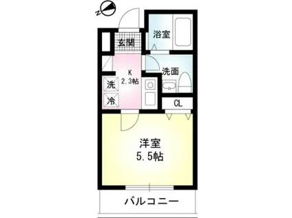 山手ビューハイム(1K/1階)の間取り写真