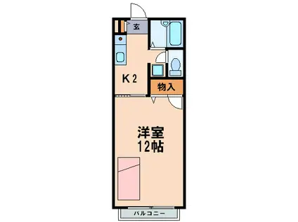 ハイツ高樋5(1K/2階)の間取り写真