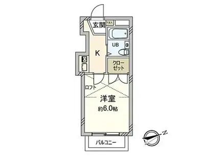 エクセルフォルム中野(1K/2階)の間取り写真
