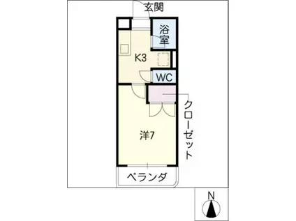 ユーミーフローラマンション(1K/3階)の間取り写真