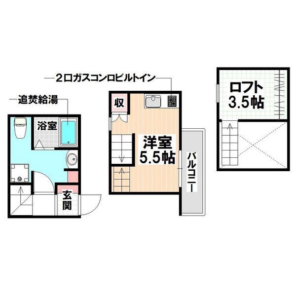 ル サブール(ワンルーム/2階)の間取り写真