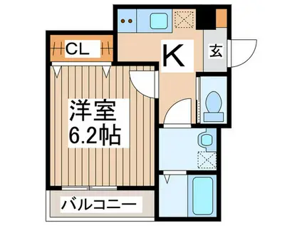 ROBOT HOME谷塚(1K/1階)の間取り写真