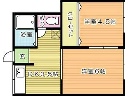 ラ・メゾンデJONO(2DK/2階)の間取り写真