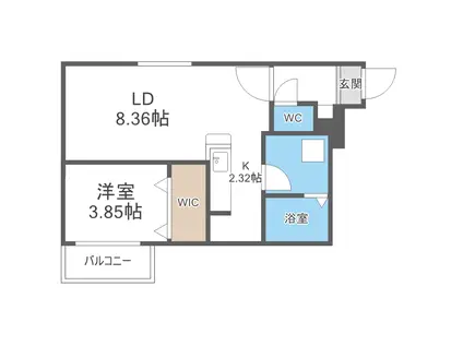 クラス南郷(1LDK/3階)の間取り写真