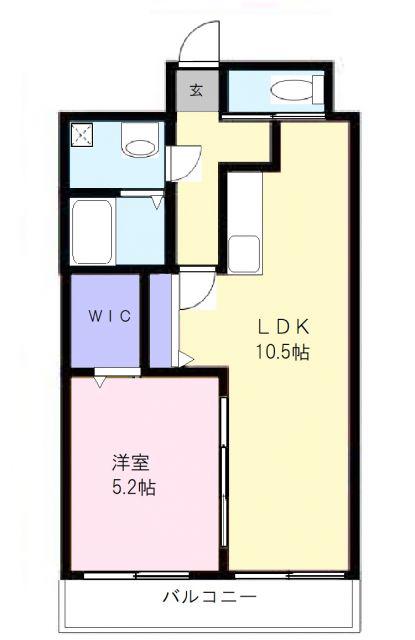 栗真MSビル(1LDK/5階)の間取り写真