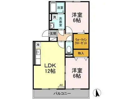 シャルマンB(2LDK/2階)の間取り写真