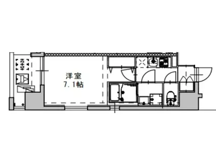 ワールドアイ難波南PORTA(1K/10階)の間取り写真