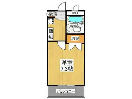 ルミエール明石(1K/6階)の間取り写真