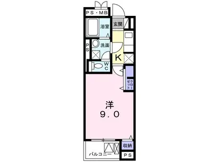 ALTA PONTO浦和(1K/4階)の間取り写真