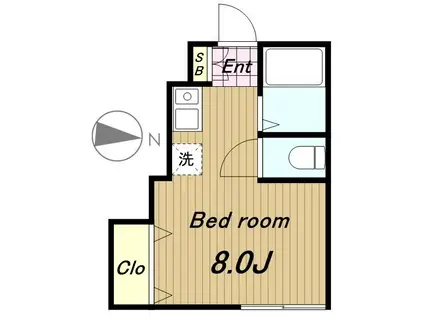 アイコート中野大和町(ワンルーム/1階)の間取り写真