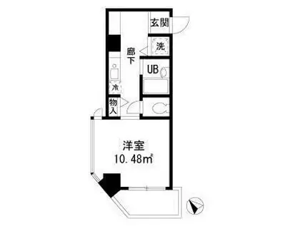 シャルマンヒロ(1K/4階)の間取り写真