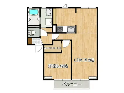 プレステージ(1LDK/2階)の間取り写真