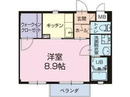 VILLA OCEAN(1K/2階)の間取り写真