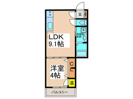 F ASECIA AQUILO(1LDK/2階)の間取り写真