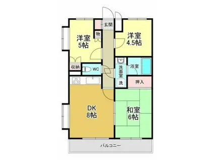 クレアール・スギモト(3DK/3階)の間取り写真