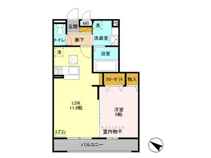 プレミール(1LDK/1階)の間取り写真