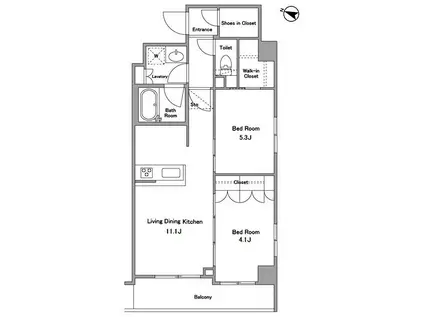 ケリア西馬込アジールコート(2LDK/3階)の間取り写真