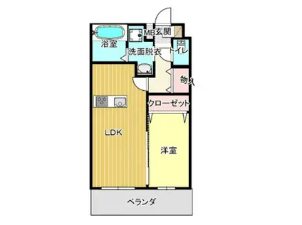 VIENT(1LDK/3階)の間取り写真