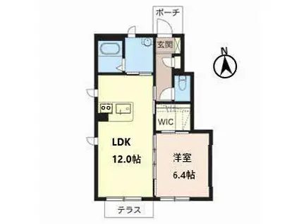 サンラルジュ北館・南館(1LDK/1階)の間取り写真