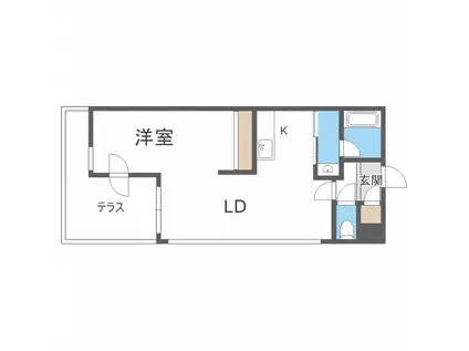 CASA DELLAMICO(1LDK/1階)の間取り写真