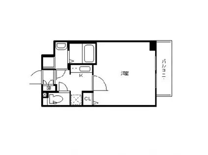 プレサンス谷町リーベ(1K/6階)の間取り写真