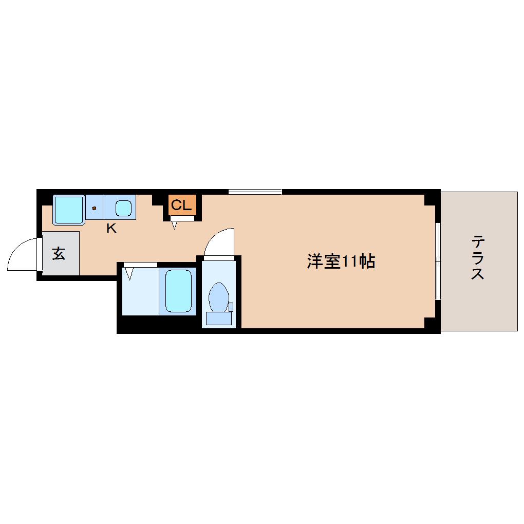 グランフォレスト(ワンルーム/1階)の間取り写真