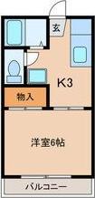 フォーブル加藤(1K/1階)の間取り写真
