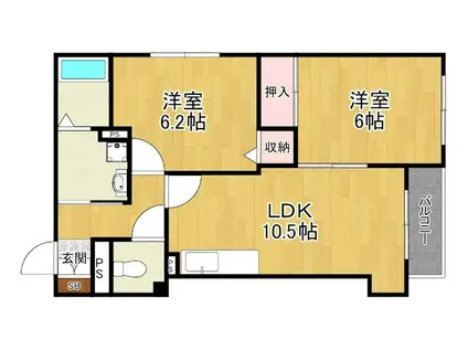 スランアム-ル(2LDK/1階)の間取り写真