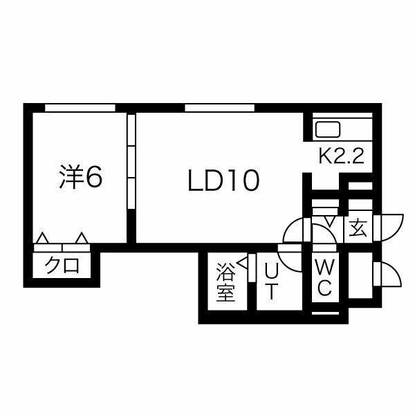 ノーブル円山(1LDK/4階)の間取り写真