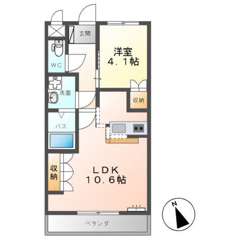 WILL(1LDK/1階)の間取り写真